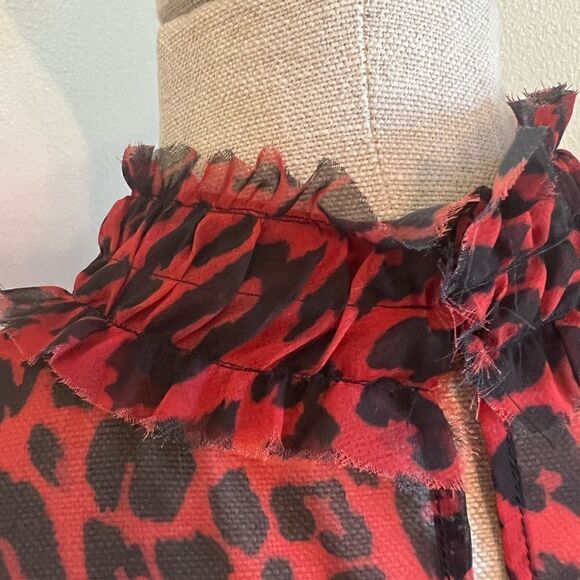 Zara Animal Print Sheer Top. Size M NWOT - Picture 2 of 5